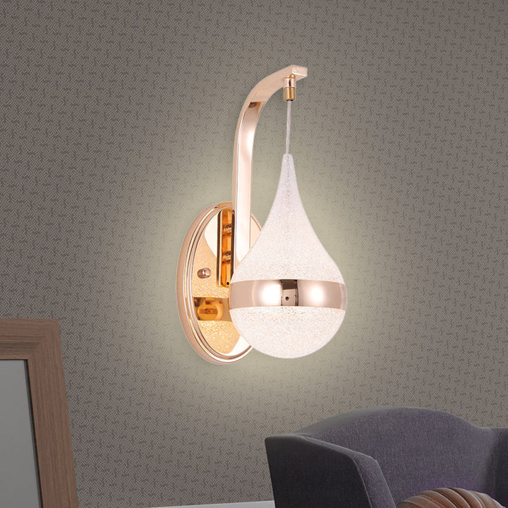 Lisslune | Acrylic Water Drop Wall Light Modernism LED Wall Lamp with Gold Backplate