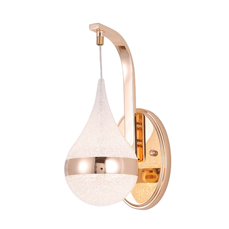 Lisslune | Acrylic Water Drop Wall Light Modernism LED Wall Lamp with Gold Backplate