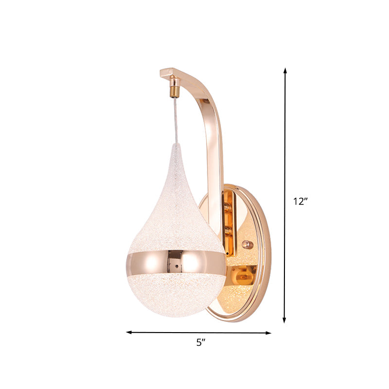Lisslune | Acrylic Water Drop Wall Light Modernism LED Wall Lamp with Gold Backplate