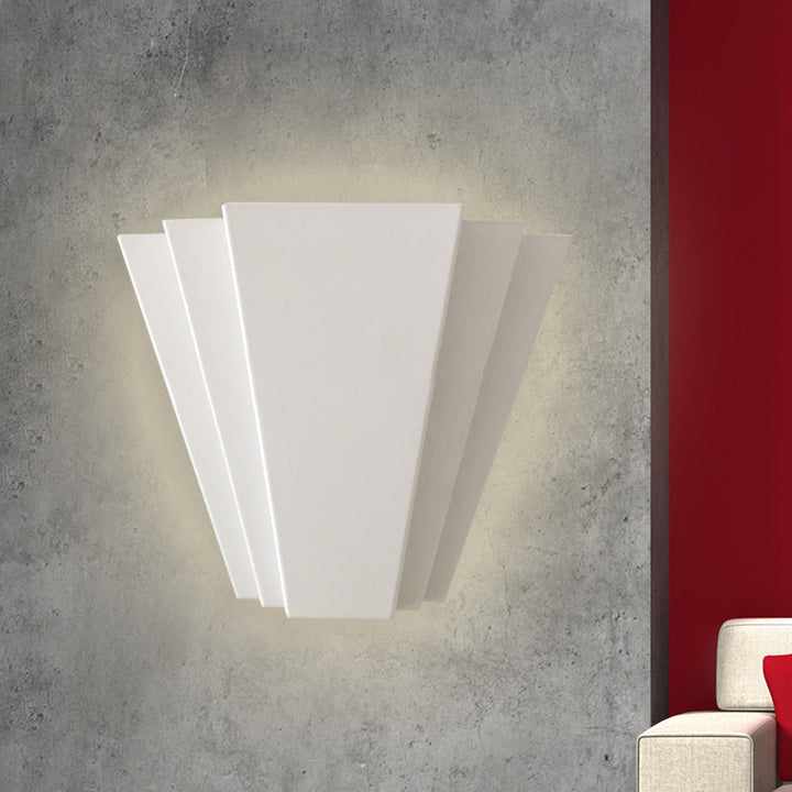 Lisslune | White Sector Flush Wall Lamp contemporary LED iron wall-mounted light in white/warm light