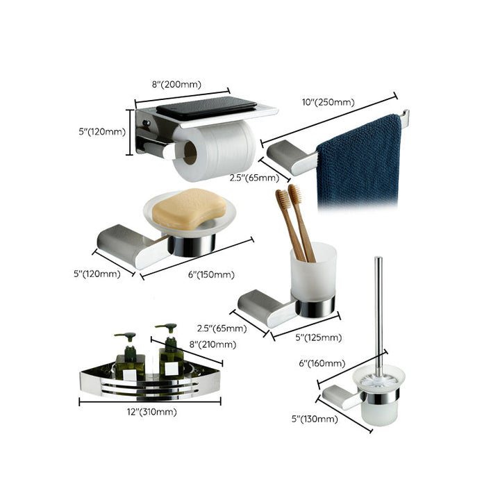 Lisslune | Contemporary bathroom accessories single item or in set in silver
