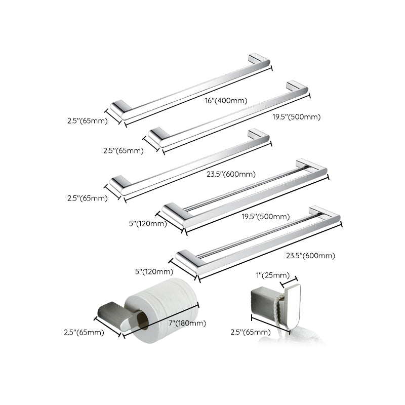 Lisslune | Contemporary bathroom accessories single item or in set in silver