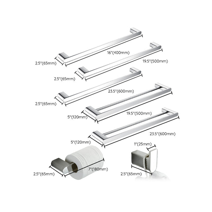 Lisslune | Contemporary bathroom accessories single item or in set in silver