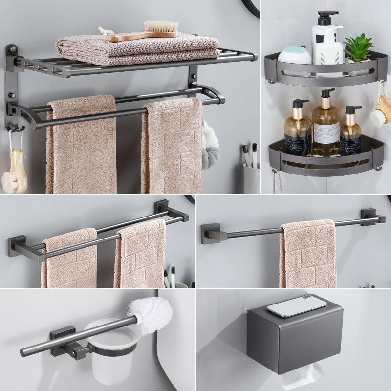 Lisslune | Contemporary bathroom accessories single piece or in a set made of gray metal