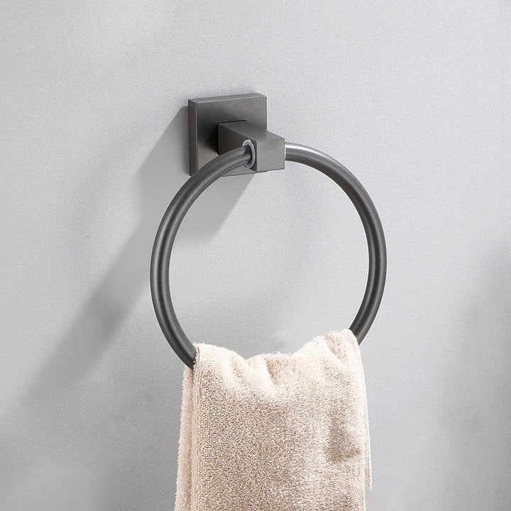 Lisslune | Contemporary bathroom accessories single piece or in a set made of gray metal