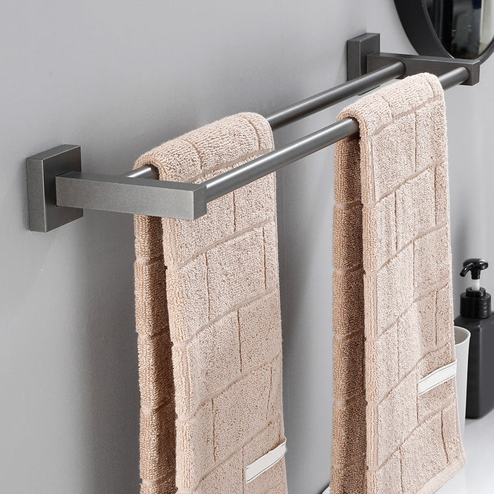 Lisslune | Contemporary bathroom accessories single piece or in a set made of gray metal