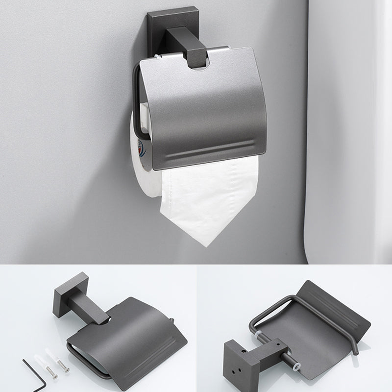 Lisslune | Contemporary bathroom accessories single piece or in a set made of gray metal