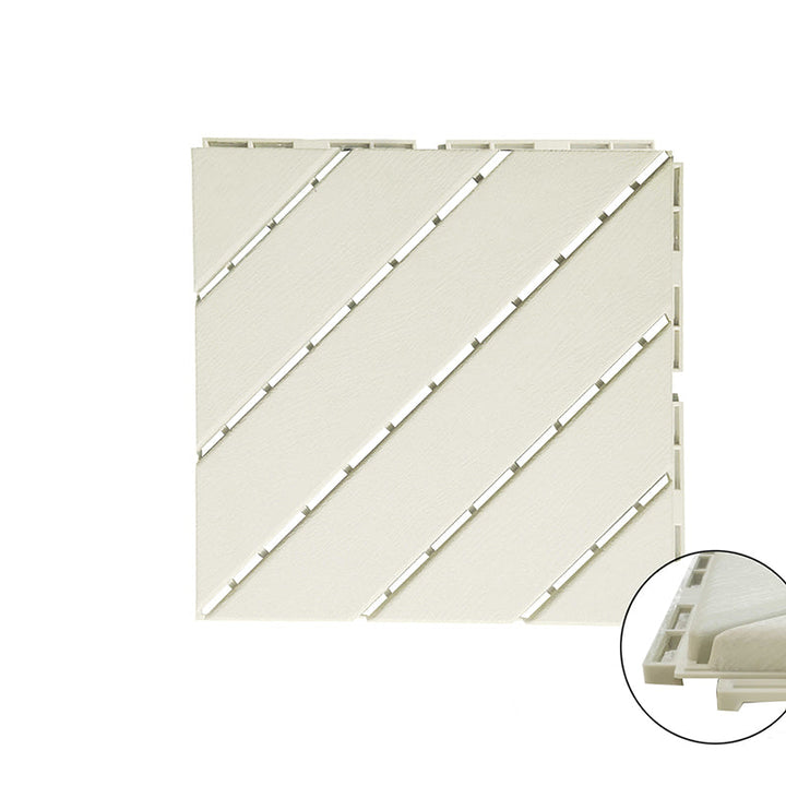 Lisslune | 4-Slat 12" X 12" PVC Floor Tiles Connection Installation Floor Tiles