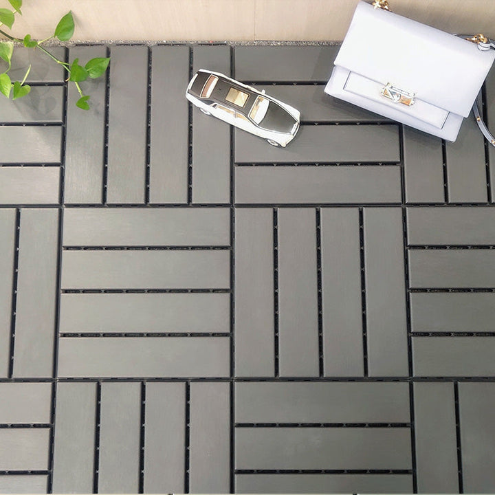 Lisslune | 4-Slat 12" X 12" PVC Floor Tiles Connection Installation Floor Tiles