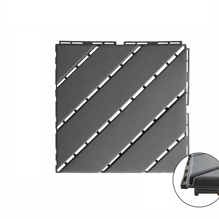 Lisslune | 4-Slat 12" X 12" PVC Floor Tiles Connection Installation Floor Tiles