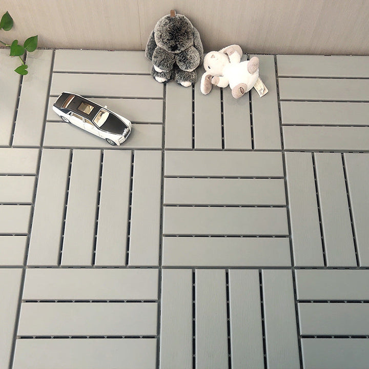 Lisslune | 4-Slat 12" X 12" PVC Floor Tiles Connection Installation Floor Tiles
