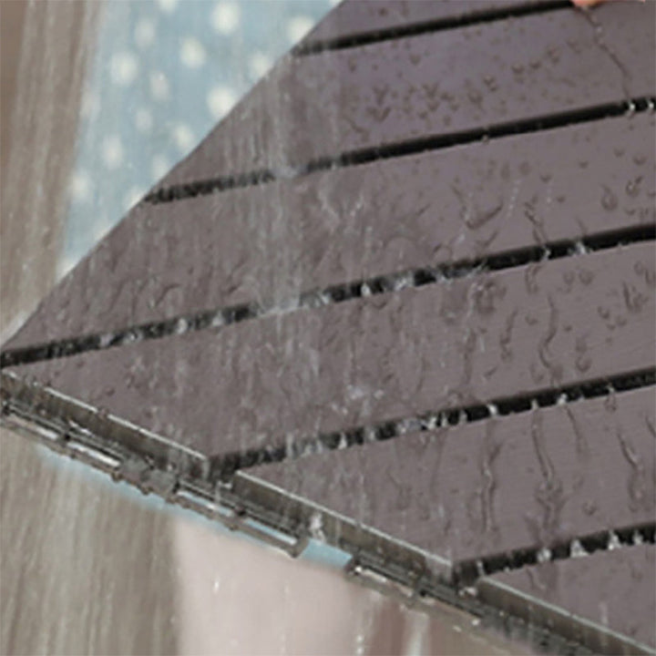 Lisslune | 4-Slat 12" X 12" PVC Floor Tiles Connection Installation Floor Tiles