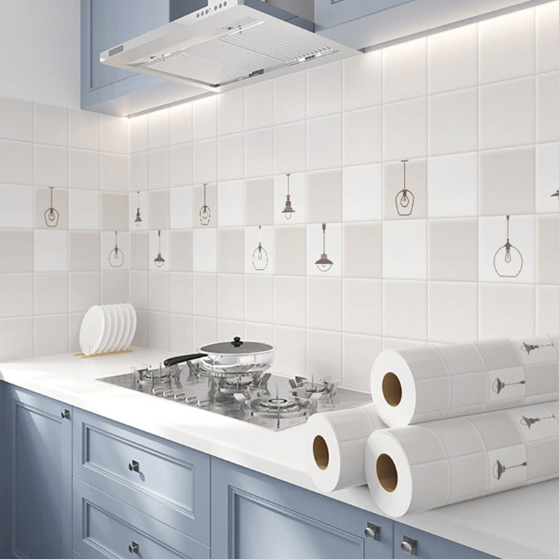 Lisslune | Square Mosaic Peel & Stick Tiles Stain-Resistant Kitchen Backsplash Tiles