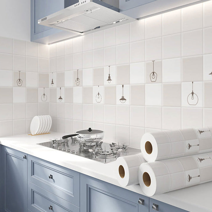 Lisslune | Square Mosaic Peel & Stick Tiles Stain-Resistant Kitchen Backsplash Tiles