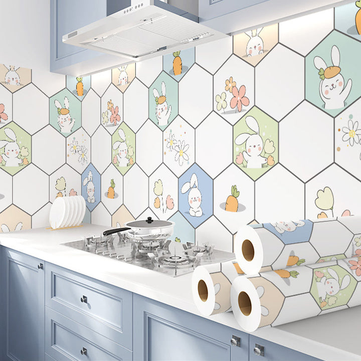 Lisslune | Square Mosaic Peel & Stick Tiles Stain-Resistant Kitchen Backsplash Tiles