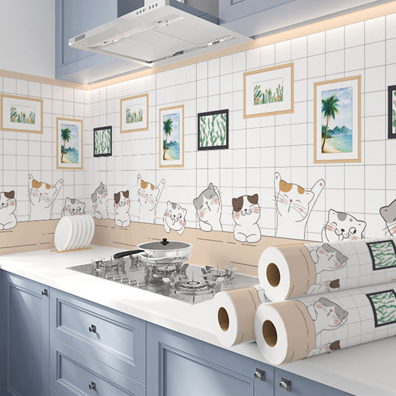 Lisslune | Square Mosaic Peel & Stick Tiles Stain-Resistant Kitchen Backsplash Tiles