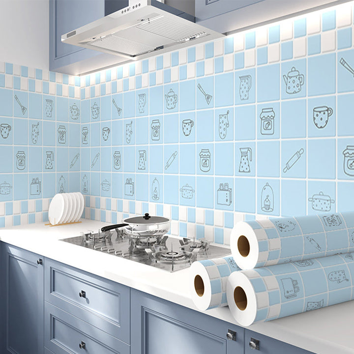 Lisslune | Square Mosaic Peel & Stick Tiles Stain-Resistant Kitchen Backsplash Tiles
