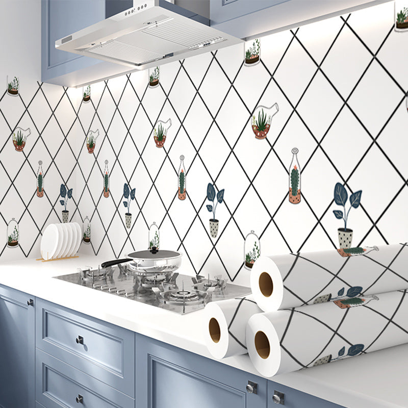 Lisslune | Square Mosaic Peel & Stick Tiles Stain-Resistant Kitchen Backsplash Tiles