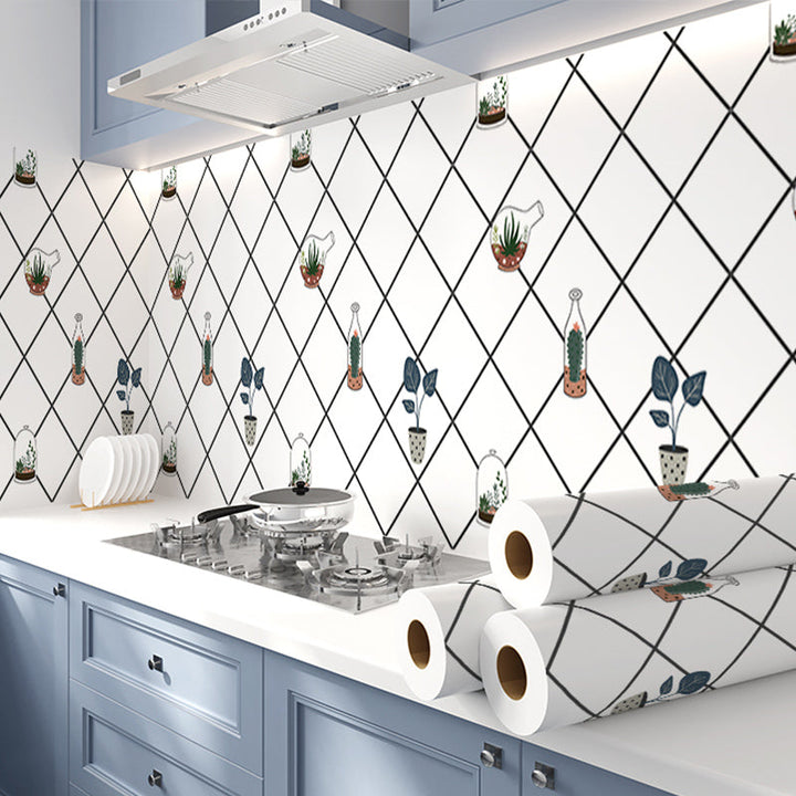 Lisslune | Square Mosaic Peel & Stick Tiles Stain-Resistant Kitchen Backsplash Tiles