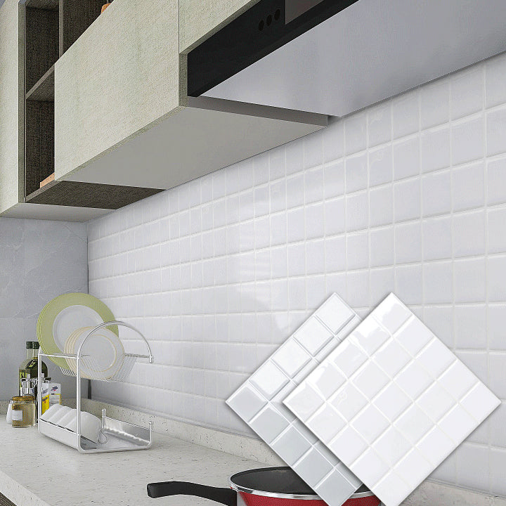 Lisslune | White Mosaic Peel & Stick Tile Waterproof Kitchen Backsplash Wallpaper