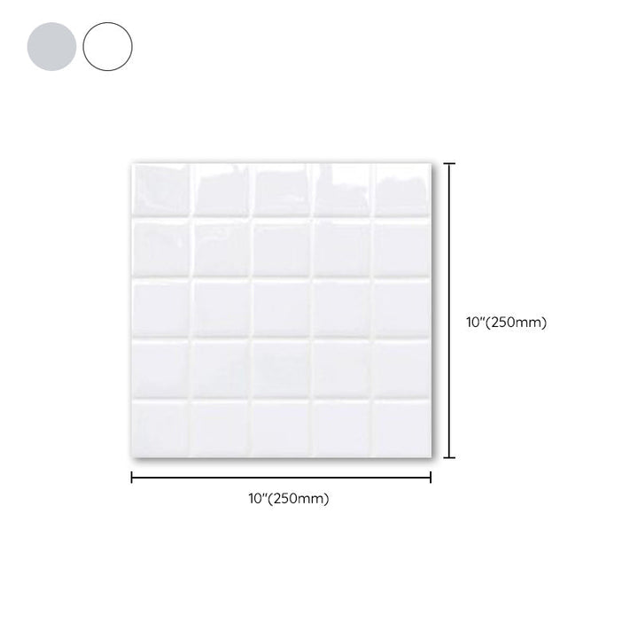 Lisslune | White Mosaic Peel & Stick Tile Waterproof Kitchen Backsplash Wallpaper