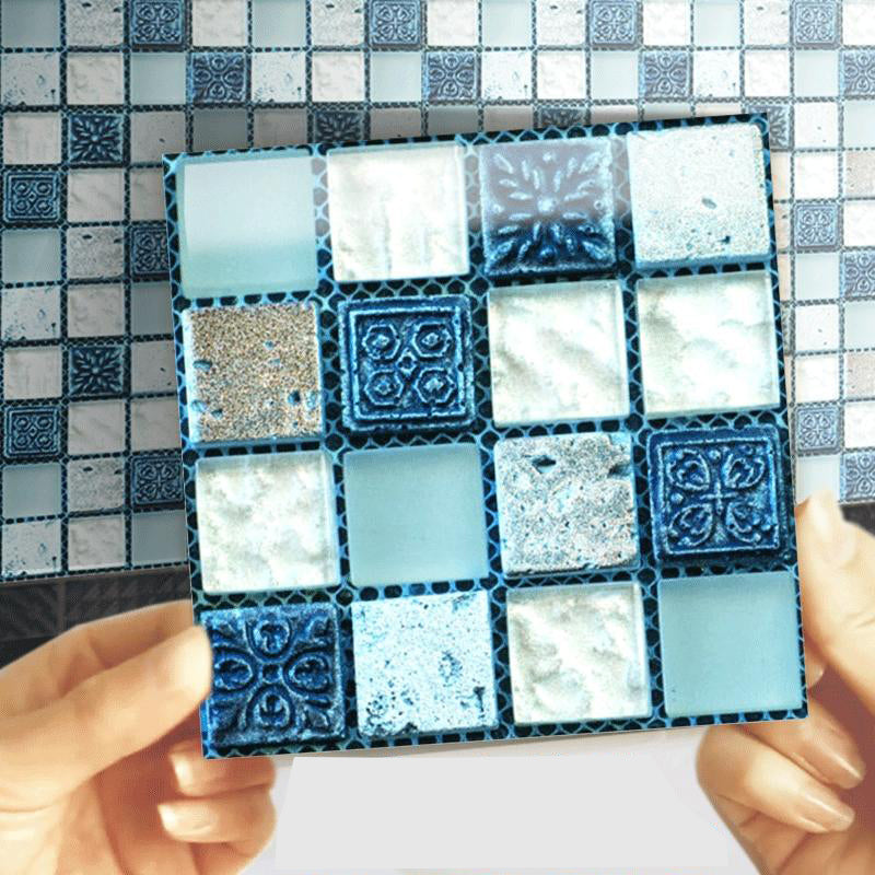 Lisslune | Square Mosaic Peel & Stick Tiles Waterproof Kitchen Splashback Tiles