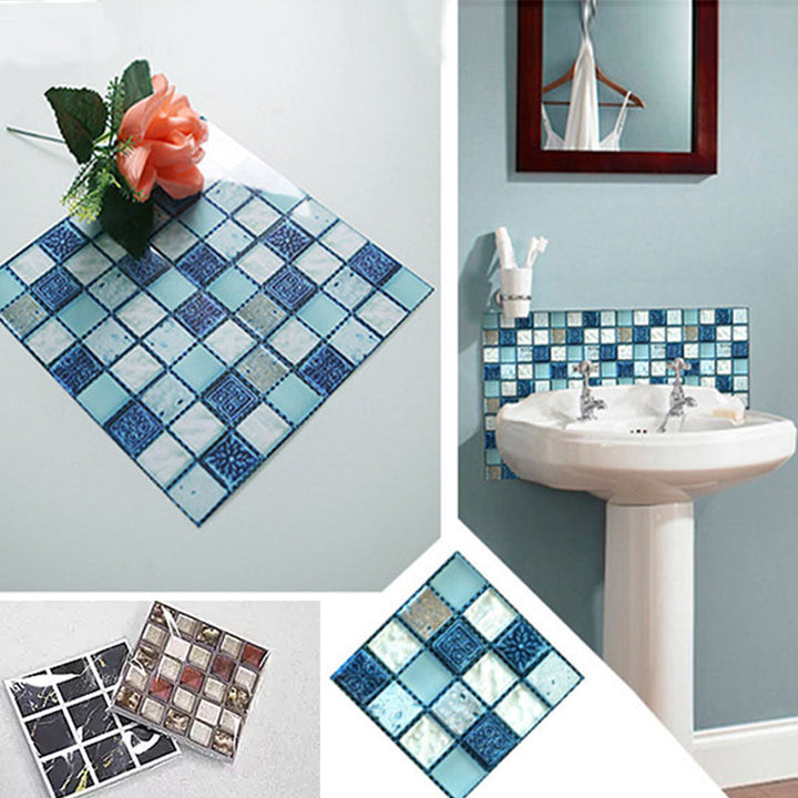 Lisslune | Square Mosaic Peel & Stick Tiles Waterproof Kitchen Splashback Tiles