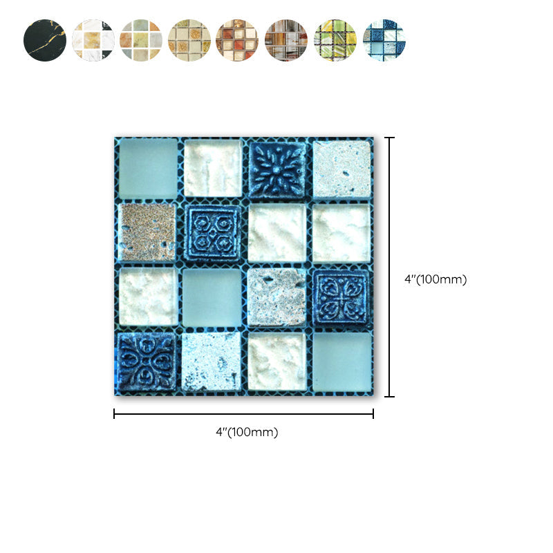 Lisslune | Square Mosaic Peel & Stick Tiles Waterproof Kitchen Splashback Tiles