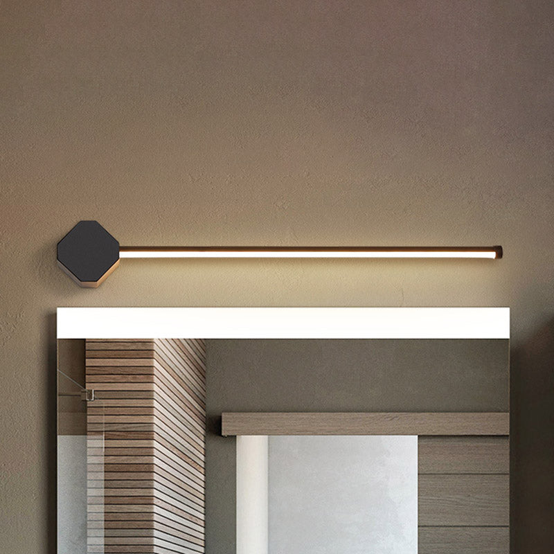Skørter | LED Bathroom Consoles Simple Black/White Finish Vanity Wall Lamp with Slim Linear Acrylic Screen, 16"/23.5" Long