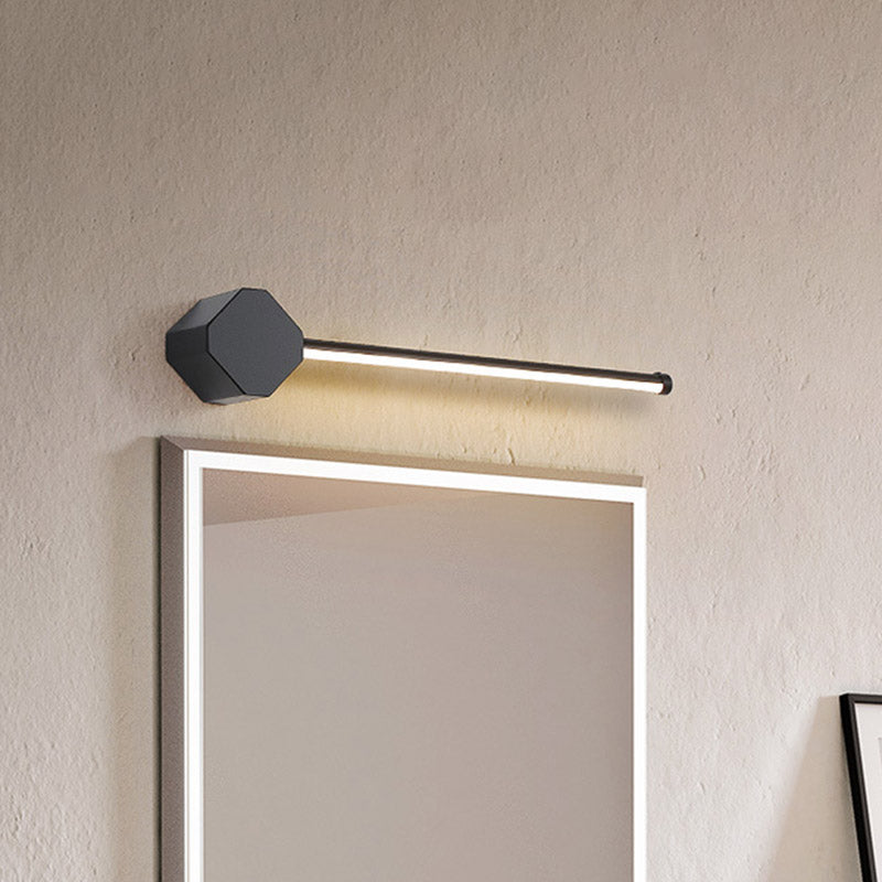 Skørter | LED Bathroom Consoles Simple Black/White Finish Vanity Wall Lamp with Slim Linear Acrylic Screen, 16"/23.5" Long