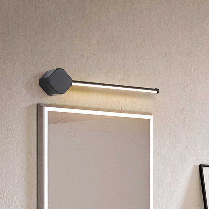 Skørter | LED Bathroom Consoles Simple Black/White Finish Vanity Wall Lamp with Slim Linear Acrylic Screen, 16"/23.5" Long