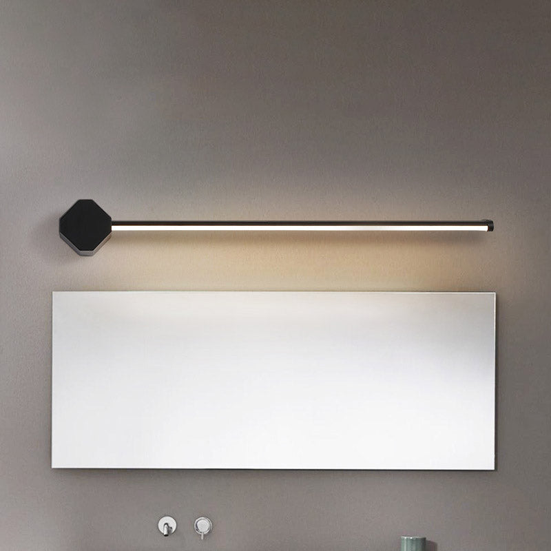 Skørter | LED Bathroom Consoles Simple Black/White Finish Vanity Wall Lamp with Slim Linear Acrylic Screen, 16"/23.5" Long