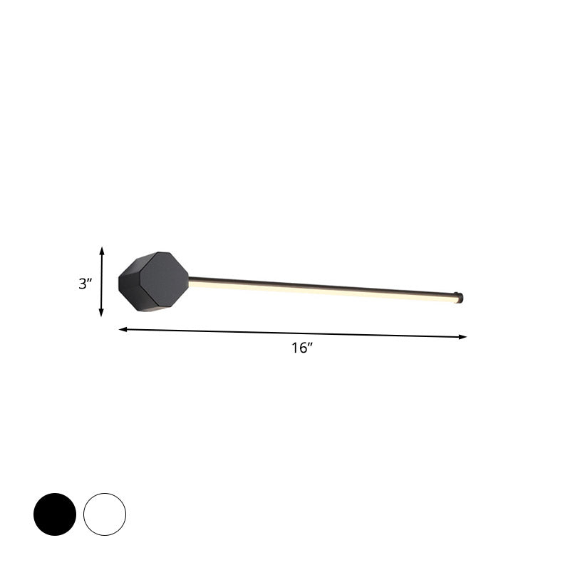 Skørter | LED Bathroom Consoles Simple Black/White Finish Vanity Wall Lamp with Slim Linear Acrylic Screen, 16"/23.5" Long