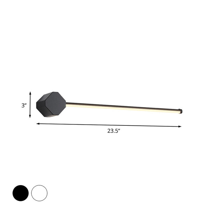Skørter | LED Bathroom Consoles Simple Black/White Finish Vanity Wall Lamp with Slim Linear Acrylic Screen, 16"/23.5" Long