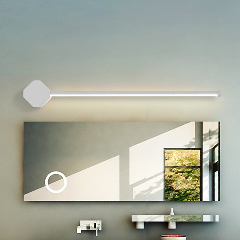 Skørter | LED Bathroom Consoles Simple Black/White Finish Vanity Wall Lamp with Slim Linear Acrylic Screen, 16"/23.5" Long