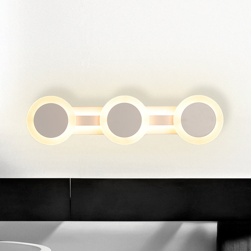 Lisslune | White Linear Vanity Light Modernist 16"/23.5" L 3/4 Lights LED Acrylic Wall Light Lamp in Warm/White Light