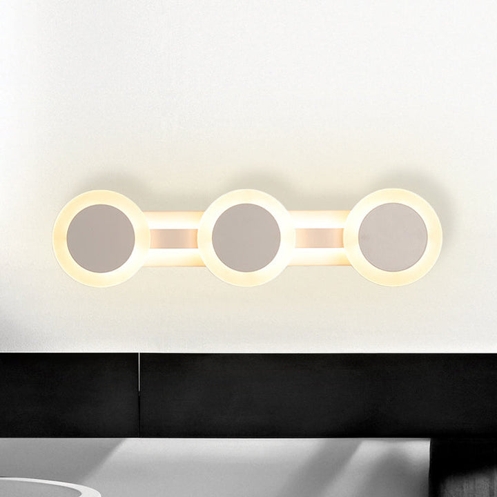 Lisslune | White Linear Vanity Light Modernist 16"/23.5" L 3/4 Lights LED Acrylic Wall Light Lamp in Warm/White Light