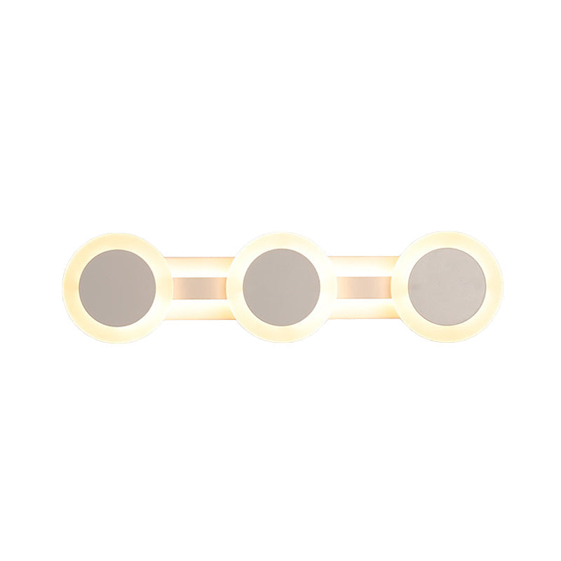 Lisslune | White Linear Vanity Light Modernist 16"/23.5" L 3/4 Lights LED Acrylic Wall Light Lamp in Warm/White Light