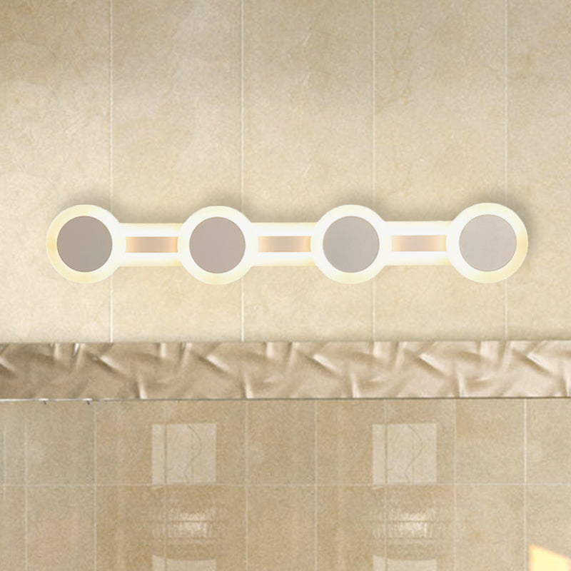 Lisslune | White Linear Vanity Light Modernist 16"/23.5" L 3/4 Lights LED Acrylic Wall Light Lamp in Warm/White Light
