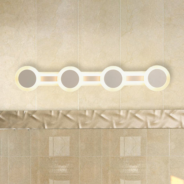 Lisslune | White Linear Vanity Light Modernist 16"/23.5" L 3/4 Lights LED Acrylic Wall Light Lamp in Warm/White Light