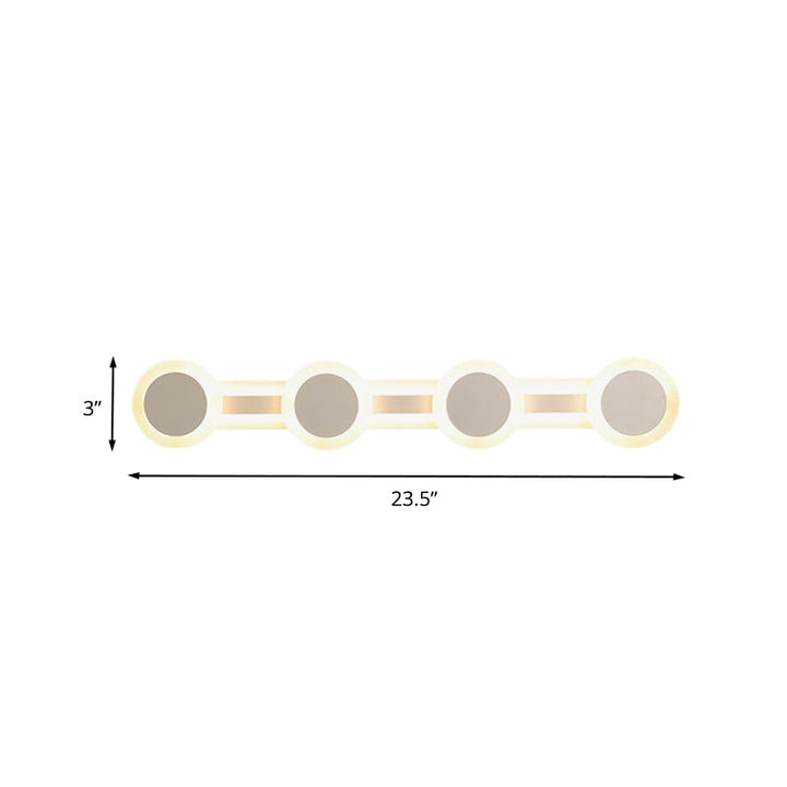 Lisslune | White Linear Vanity Light Modernist 16"/23.5" L 3/4 Lights LED Acrylic Wall Light Lamp in Warm/White Light