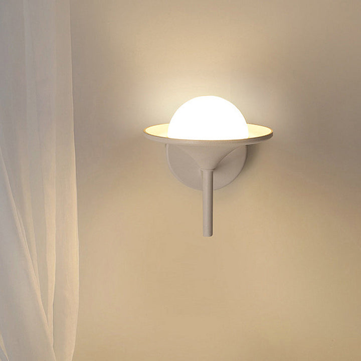 Lisslune | White recessed wall lamp modern LED metallic wall-mounted lamp with ball milk glass shade