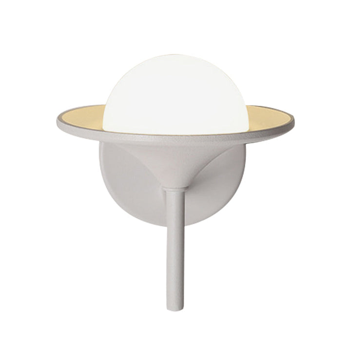 Lisslune | White recessed wall lamp modern LED metallic wall-mounted lamp with ball milk glass shade