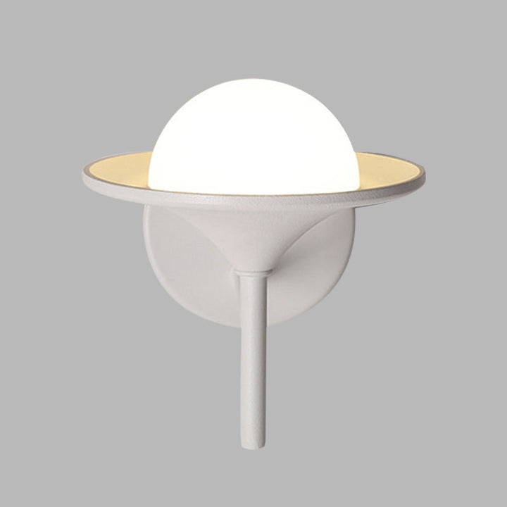 Lisslune | White recessed wall lamp modern LED metallic wall-mounted lamp with ball milk glass shade