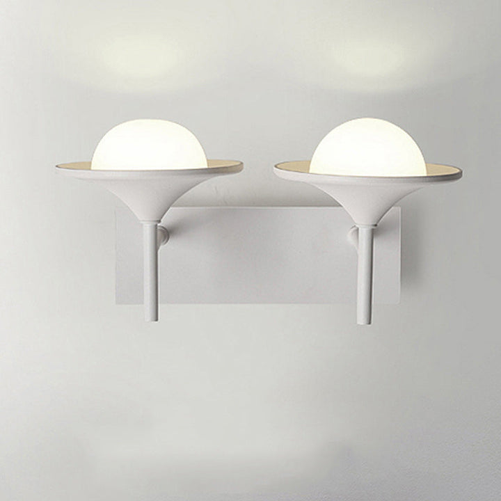 Lisslune | Metallic Overhanging Wall Light Modernism 2 Lights LED Wall Lamp in White for Nightstand