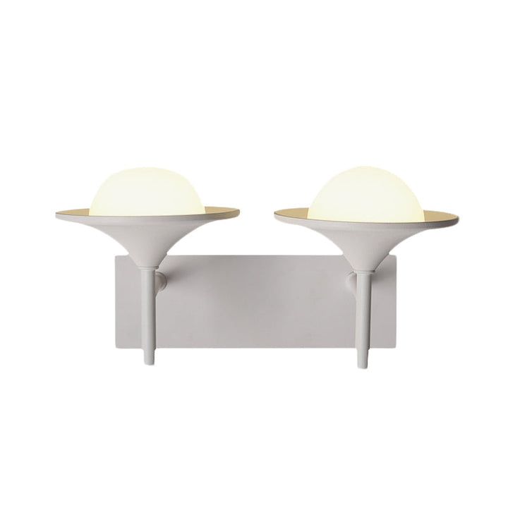 Lisslune | Metallic Overhanging Wall Light Modernism 2 Lights LED Wall Lamp in White for Nightstand