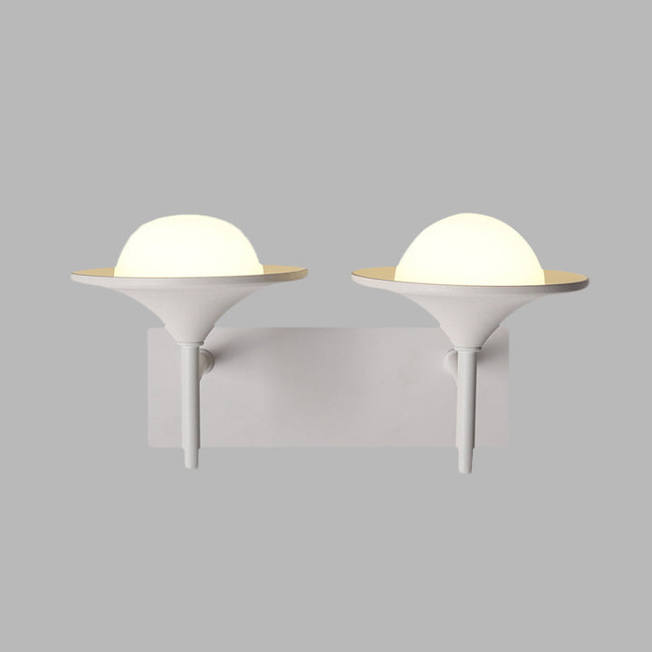 Lisslune | Metallic Overhanging Wall Light Modernism 2 Lights LED Wall Lamp in White for Nightstand