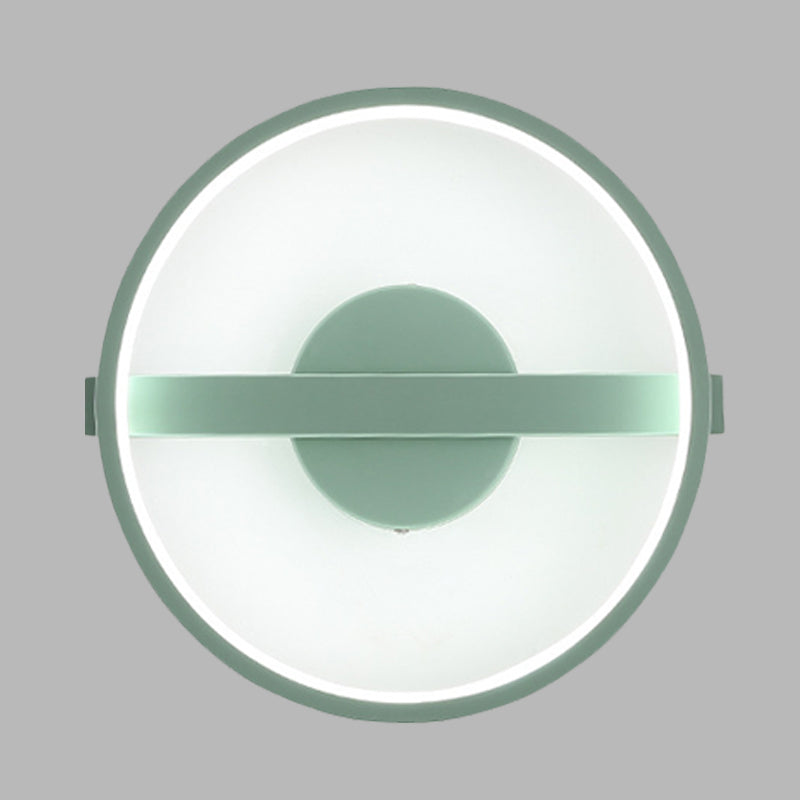 Lisslune | Green round wall lamp Minimalistic LED acrylic wall light in white/warm light, 12.5"/16.5" diameter