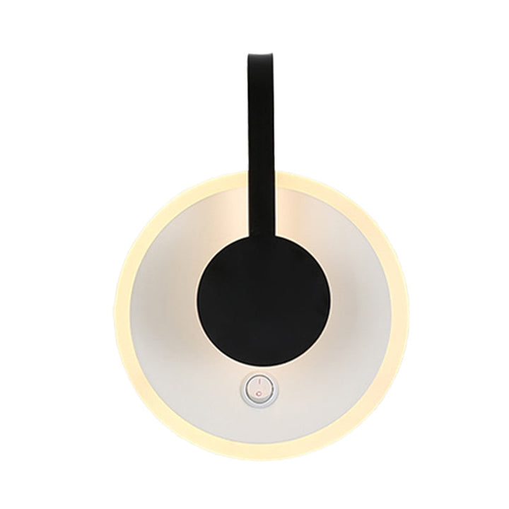 Lisslune | Round and curved wall lamp modern Nordic acrylic LED black wall light in warm/white light