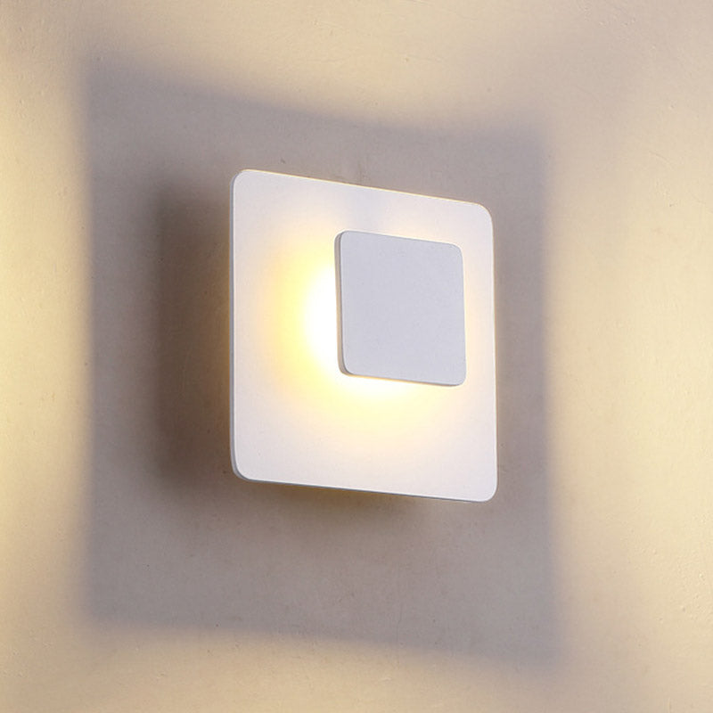 Lisslune | Square Acrylic Wall Mount Contemporary LED White Wall Light Lighting in White/Warm Light for the Living Room